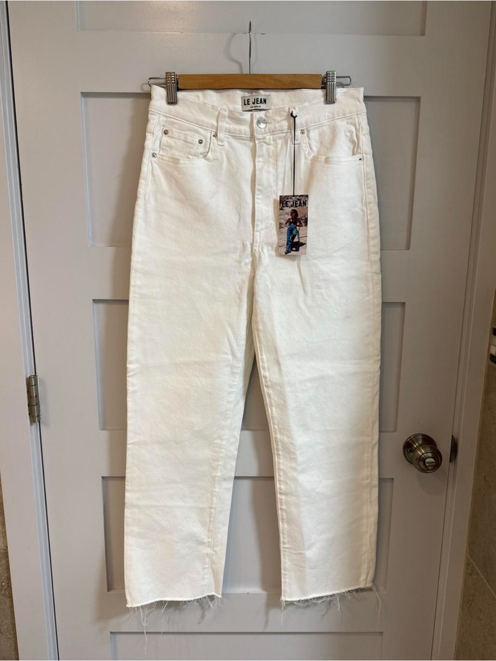 NWT Le Jean White Straight Leg Jeans 28
